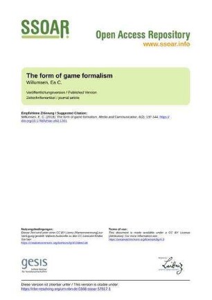 The form of game formalism