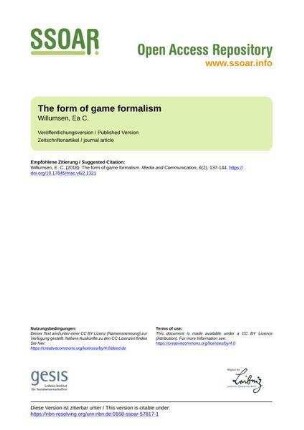 The form of game formalism