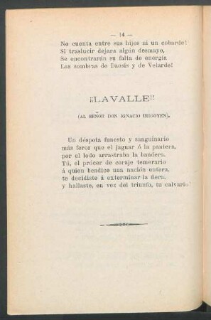 ¡¡Lavalle!! : (Al señor Don Ignacio Irigoyen).