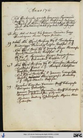 [fol. 189] Rektorat Johann Sigmund Stapf 1711