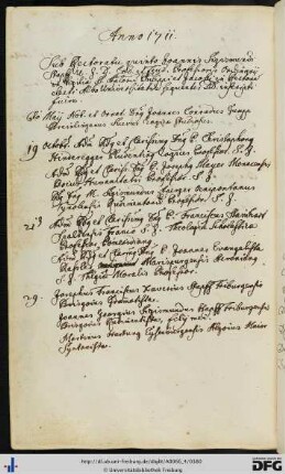 [fol. 189] Rektorat Johann Sigmund Stapf 1711