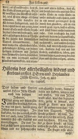 Historia des allerheiligsten leidens und sterbens unsers HErrn und Heylandes JEsu Christi