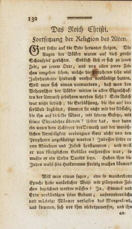 Das Reich Christi. Fortsetzung der Religion des Alten.
