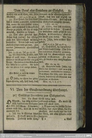 VI. Von der Gnadenordnung überhaupt