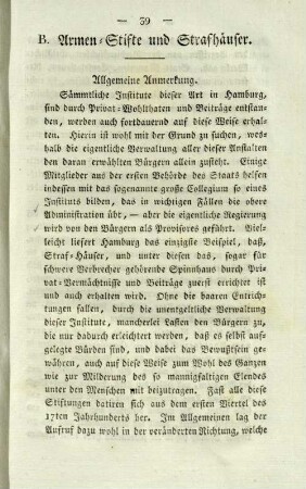 B. Armen-Stifte und Strafhäuser.