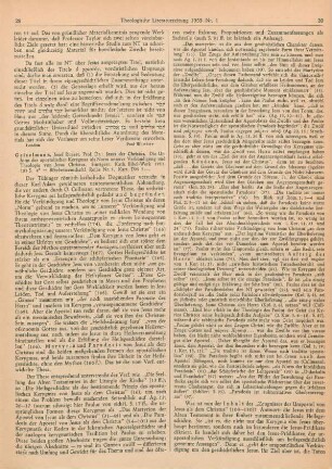 29-32 [Rezension] Geiselmann, Josef Rupert, Jesus der Christus