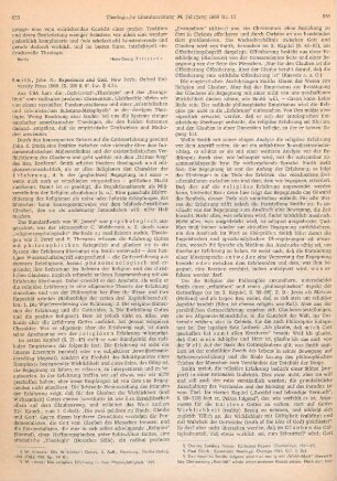 855-857 [Rezension] Smith, John E., Experience and god