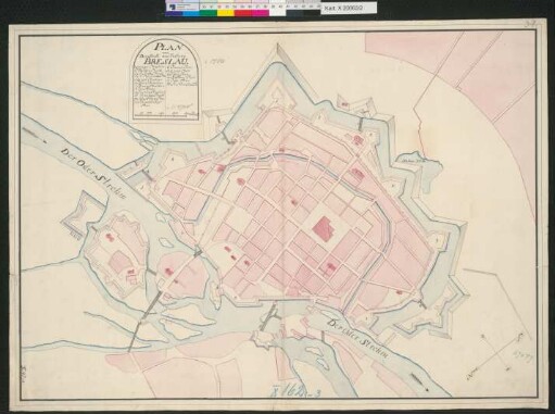Plan von Der Stadt und Vestung Breslau