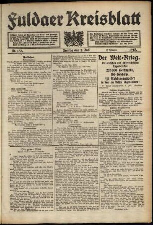 Ausgabe vom Freitag, den 02. Juli 1915.