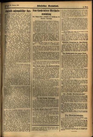Zweite Ausgabe vom Mittwoch, den 23. Februar 1938.