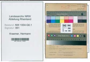 Entnazifizierung Hermann Kraemer , geb. 12.09.1900 (Wiegemeister)