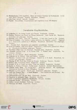Gerahmte Kupferstiche (Nr. 255-277)