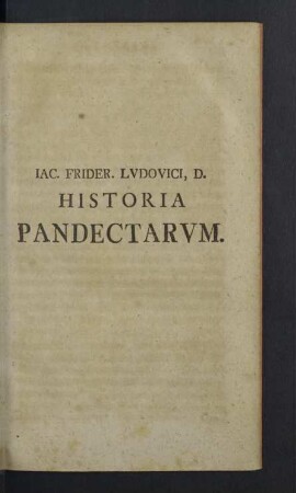 Historia Pandectarum.
