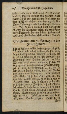 1136-1144, Evangelium am 5. Sontage in der Fasten Judica