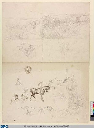 Studien von Menschen, Tieren und Landschaft