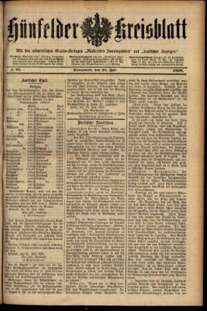Ausgabe vom Samstag, den 23. Juli 1898.