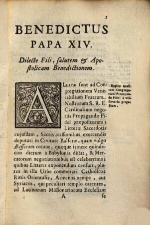 Epistola encyclica ad Missionarios per orientem deputatos de ritibus ecclesiae graecae aliarumque orientalium conservandis