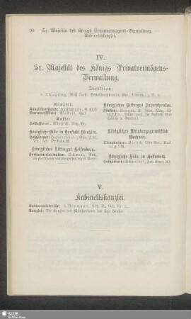 V. Kabinettskanzlei