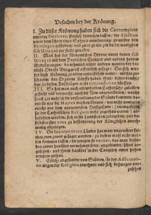Ursachen bey der Krönung.