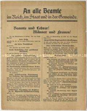 Aufruf der Deutschen Demokratischen Partei zur Wahl der Nationalversammlung 1919