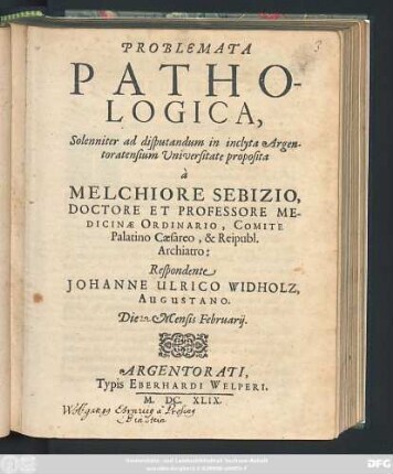 Problemata Pathologica