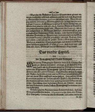 Das vierdte Capitel. Von der Bewegung deß Neuen Cometen