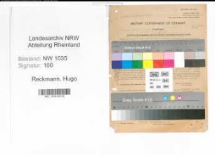 Entnazifizierung Hugo Reckmann , geb. 14.05.1880 (Direktor)