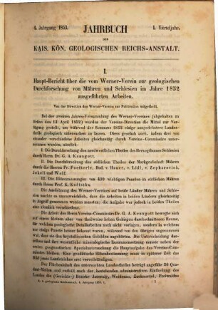 Jahrbuch der Geologischen Reichsanstalt. 4, 4. 1853