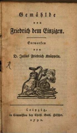 Gemählde von Friedrich dem Einzigen