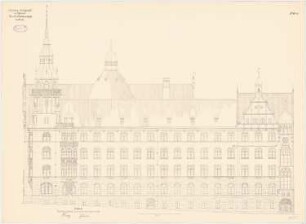 Zivilgericht, Halle/Saale: Aufriss Nordansicht 1:75