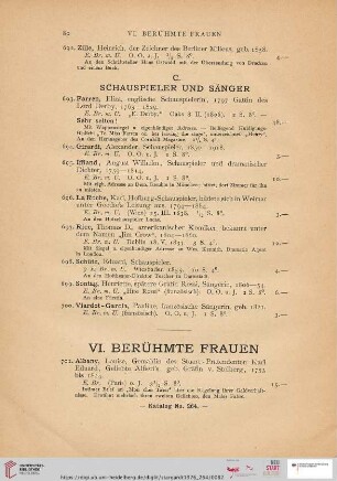 VI. Berühmte Frauen (Nr. 701 - 703)