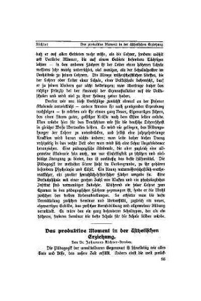 Das produktive Moment in der ästetischen Erziehung