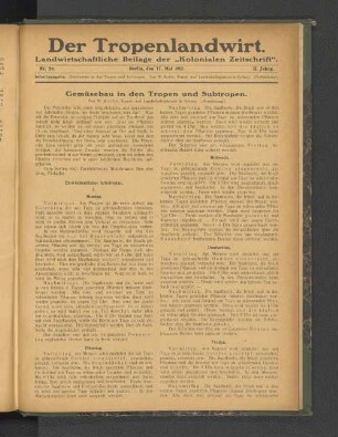 Nr. 20. Berlin, den 17. Mai 1912. 1. Jahrgang.