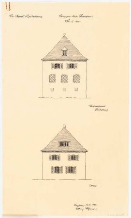 St. Agnes, Heidelberg: Ansichten Straßenfront und Osten 1:100