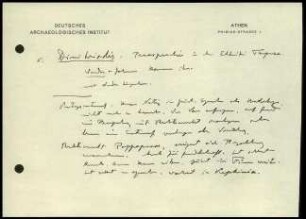 Notizzettel K. Dimitriadis
