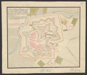 Plan der Vestung Peitz