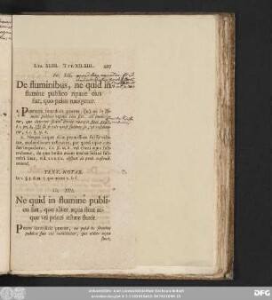 Tit. XII. De fluminibus, ne quid in flumine publico ripaue eius fiat, quo peius navigetur.