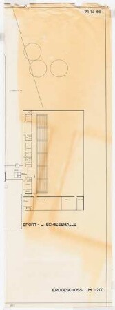 Polizeiunterkunft, Brühl: Grundriss EG, 1:200