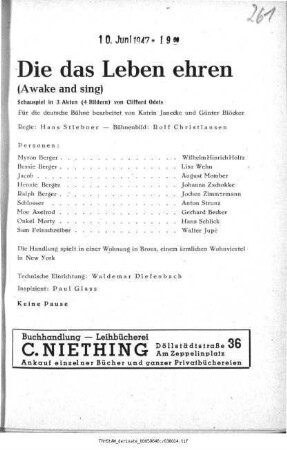 Die das Leben ehren (Awake and sing)