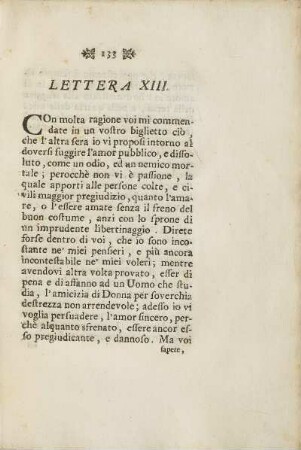 Lettera XIII. (unvollständig)