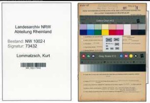 Entnazifizierung Kurt Lommatzsch , geb. 12.04.1902 (Verkaufsleiter)