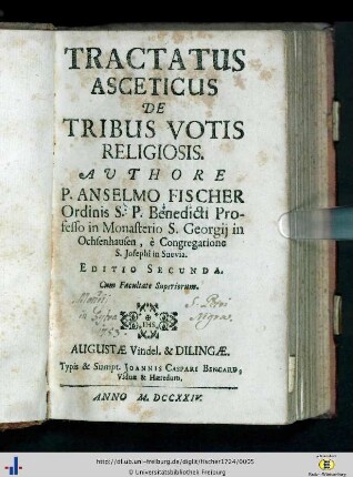 Tractatus Asceticus de Tribus Votis Religiosis