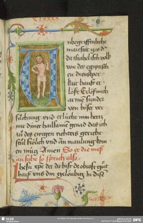 85r: historisierte Deckfarbeninitiale