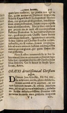 305-309, Oratio devotissima ad Christum passum