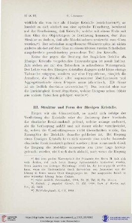 III. Struktur und Form der flüssigen Kristalle.