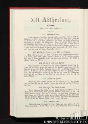 XIII. Abtheilung. Crêmes. (Mit und ohne Gelatine.)