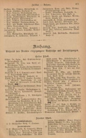 Anhang. Während des Druckes eingegangene Nachträge und Berichtigungen.