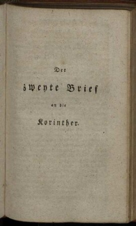 Der zweyte Brief an die Korinther.