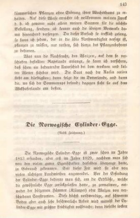 Die Norwegische Cylinder-Egge.