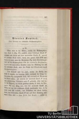 Viertes Kapitel. Vom Princip der virtuellen Geschwindigkeiten.